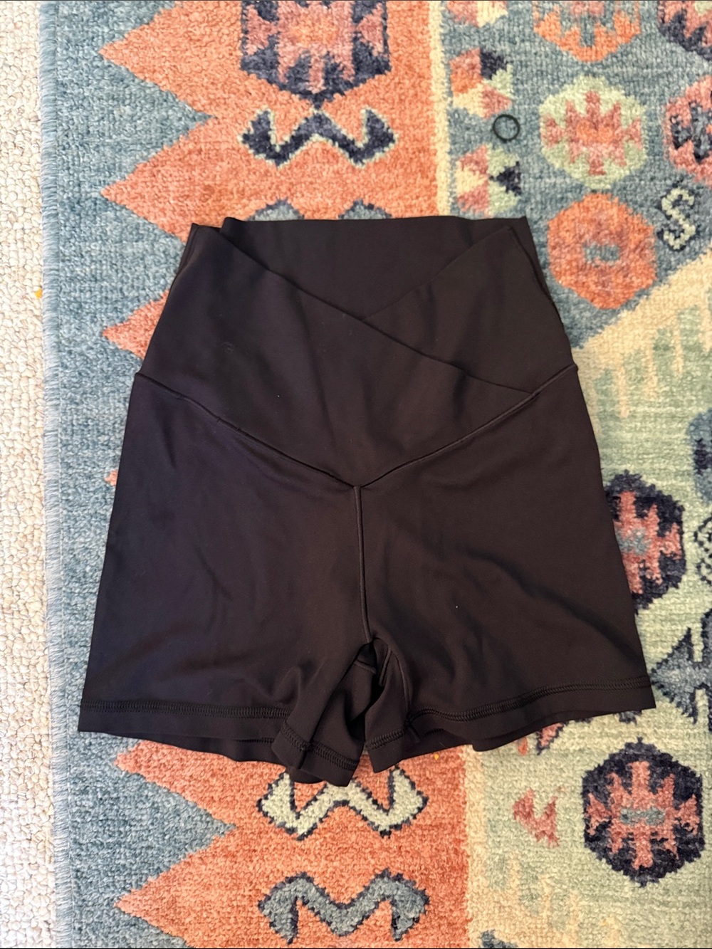 aerie Black High-Rise V-Waist Bike Shorts